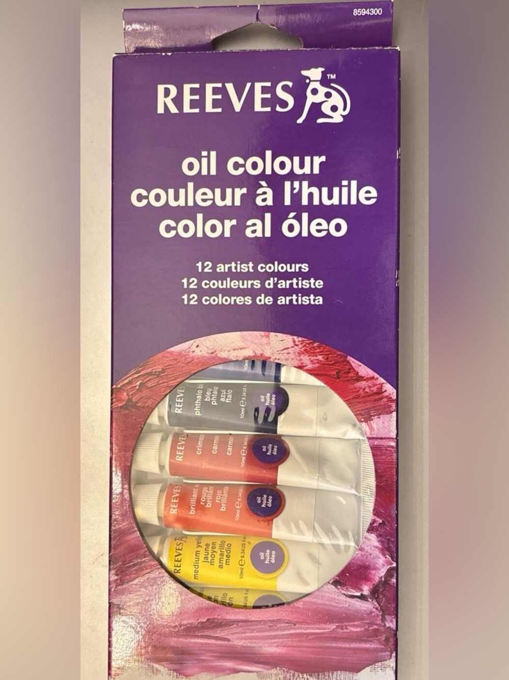 New! Reeves Fine Oil Colours Set of 12 Tubes 0.4 oz Each New and Sealed